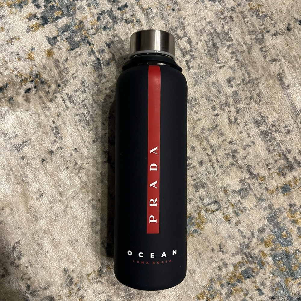 Prada Black Bottle with Red Stripe